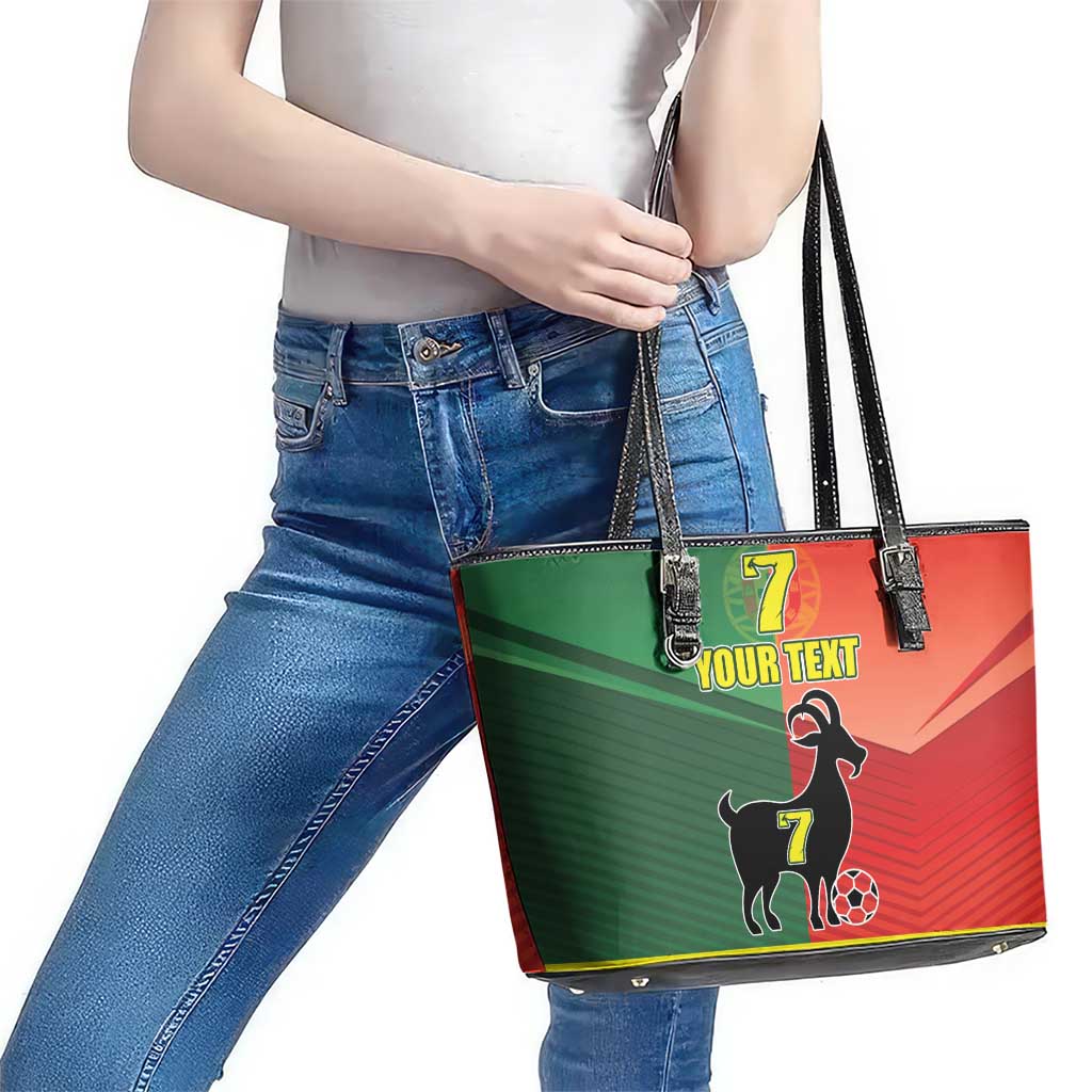 Personalized Portugal 7 Goat Leather Tote Bag Greatest Of All Time Sporty Style