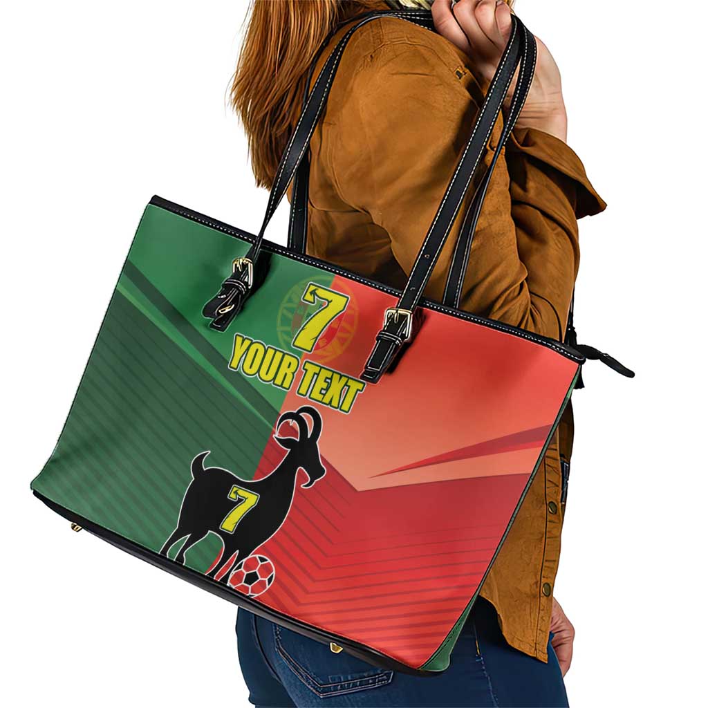 Personalized Portugal 7 Goat Leather Tote Bag Greatest Of All Time Sporty Style