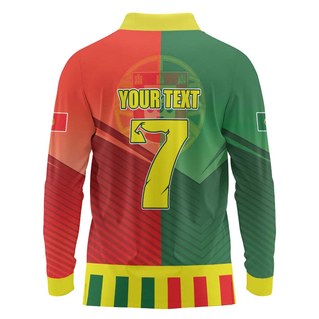 Personalized Portugal 7 Goat Long Sleeve Polo Shirt Greatest Of All Time Sporty Style