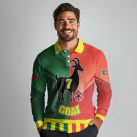 Personalized Portugal 7 Goat Long Sleeve Polo Shirt Greatest Of All Time Sporty Style