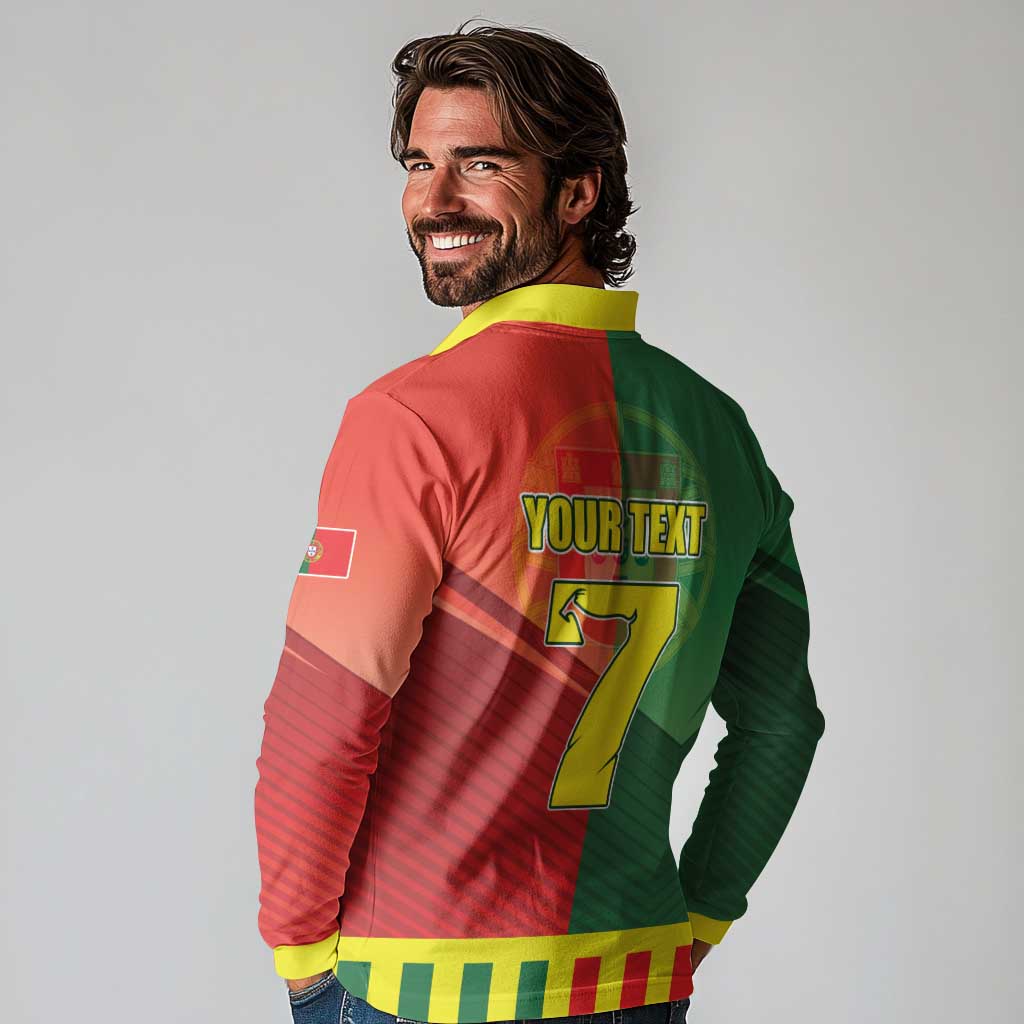 Personalized Portugal 7 Goat Long Sleeve Polo Shirt Greatest Of All Time Sporty Style