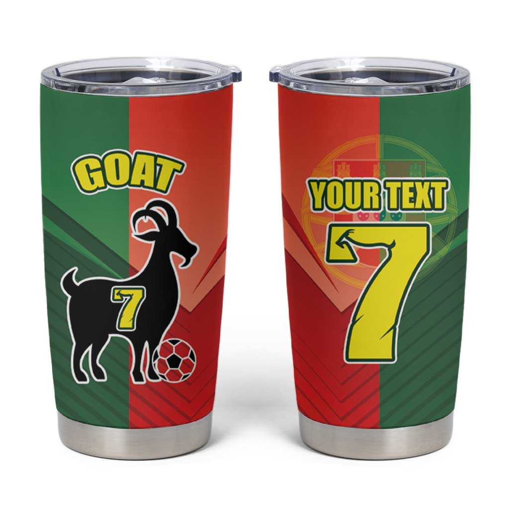 Personalized Portugal 7 Goat Tumbler Cup Greatest Of All Time Sporty Style