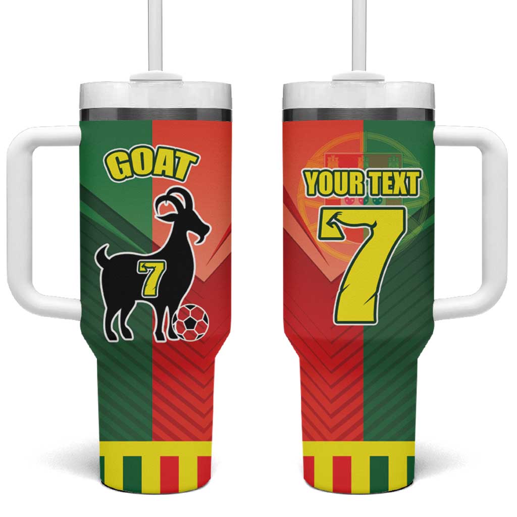 Personalized Portugal 7 Goat Tumbler With Handle Greatest Of All Time Sporty Style