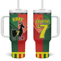 Personalized Portugal 7 Goat Tumbler With Handle Greatest Of All Time Sporty Style