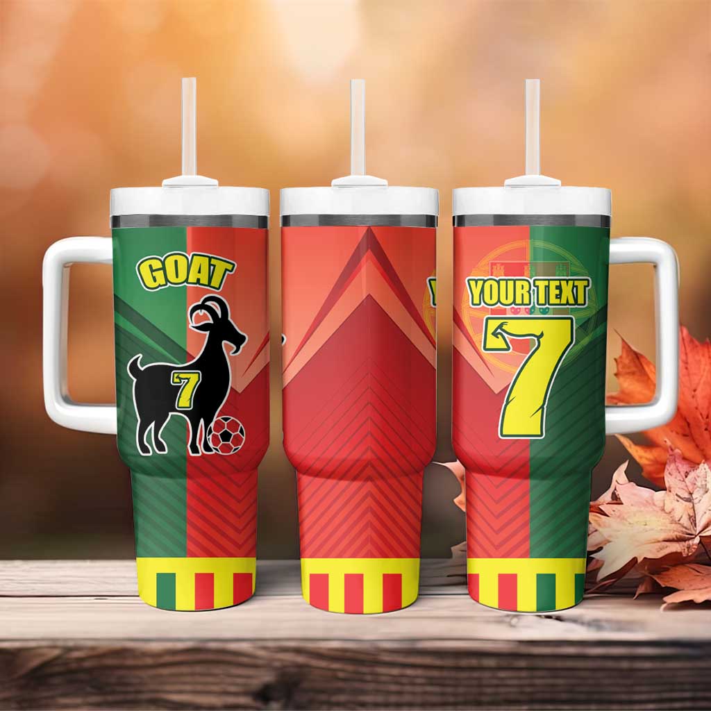 Personalized Portugal 7 Goat Tumbler With Handle Greatest Of All Time Sporty Style