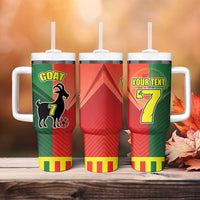 Personalized Portugal 7 Goat Tumbler With Handle Greatest Of All Time Sporty Style