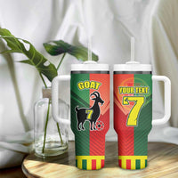 Personalized Portugal 7 Goat Tumbler With Handle Greatest Of All Time Sporty Style