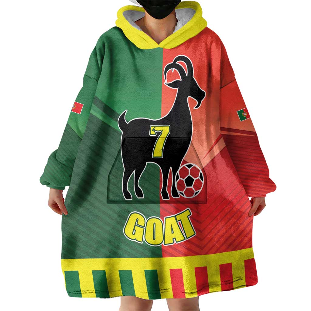 Personalized Portugal 7 Goat Wearable Blanket Hoodie Greatest Of All Time Sporty Style