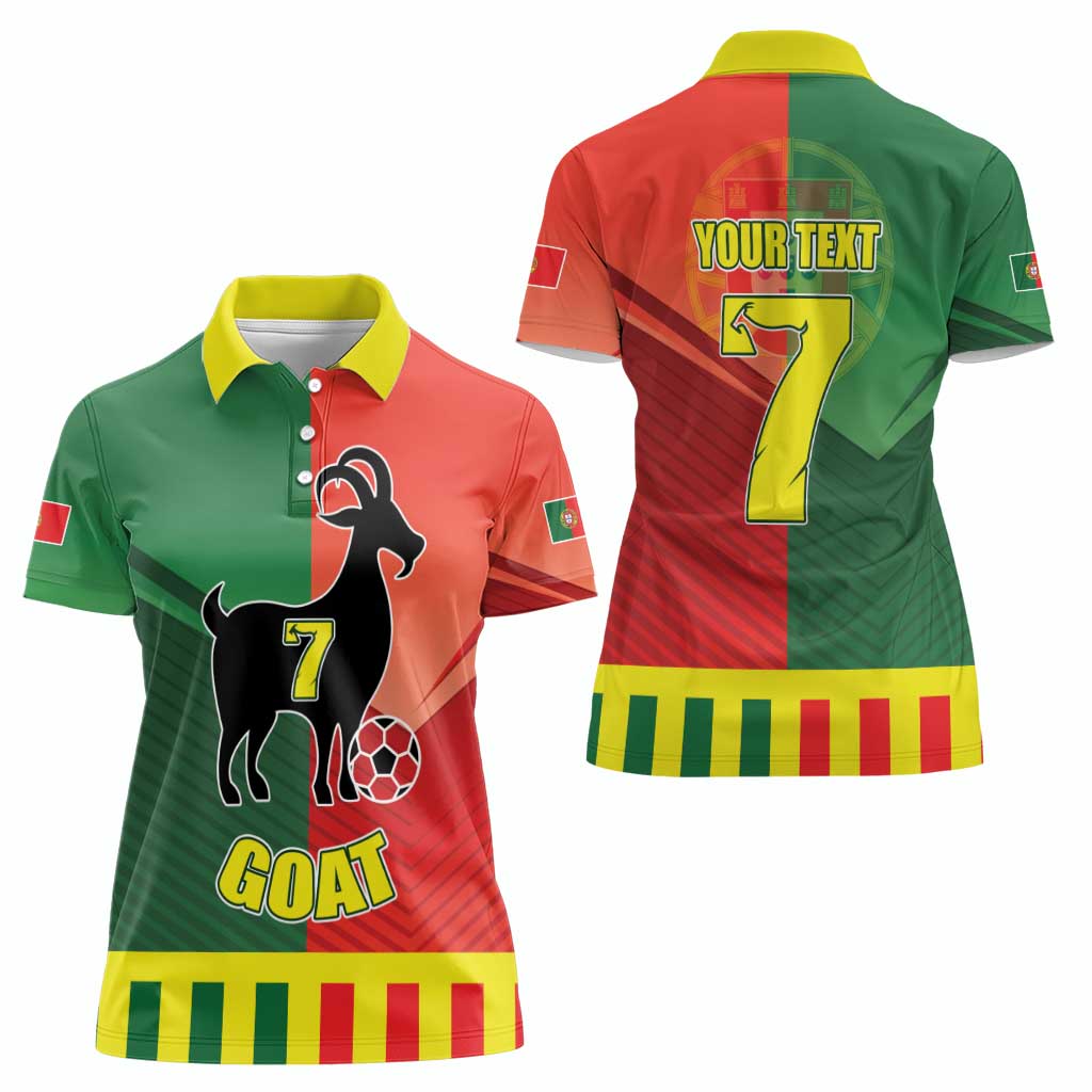 Personalized Portugal 7 Goat Women Polo Shirt Greatest Of All Time Sporty Style