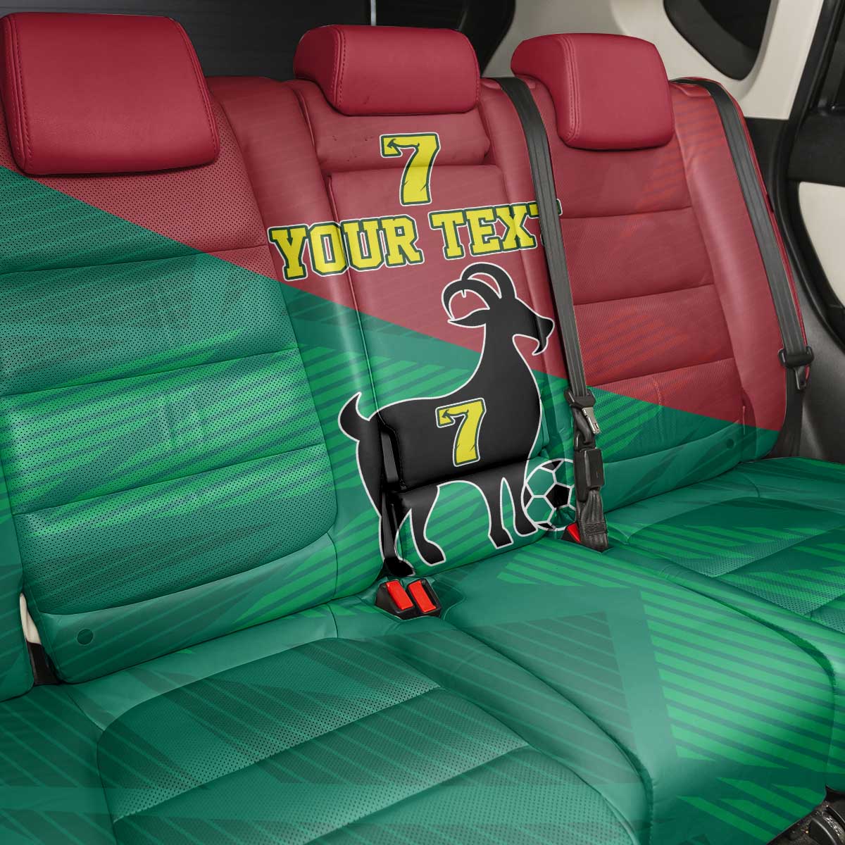 Personalized Portugal 7 Goat Back Car Seat Cover Greatest Of All Time Red Green Vintage