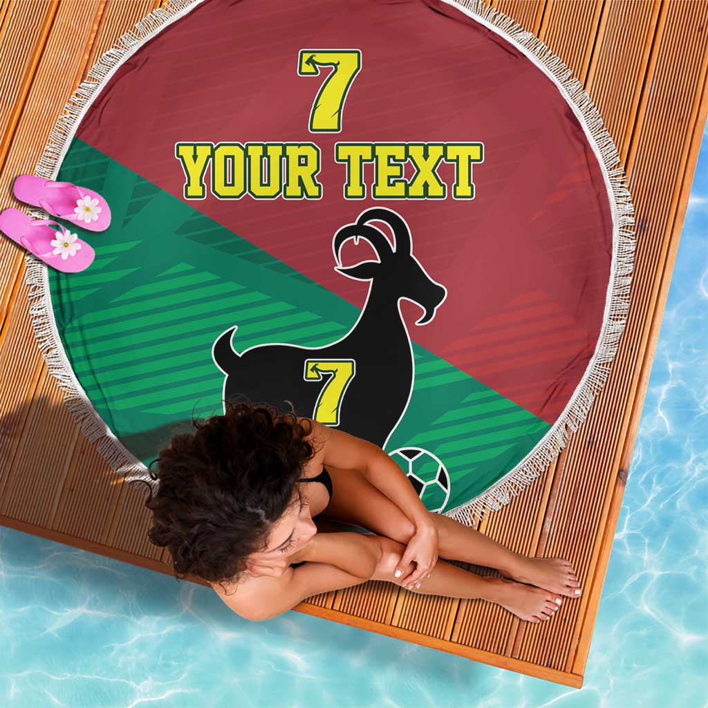 Personalized Portugal 7 Goat Beach Blanket Greatest Of All Time Red Green Vintage