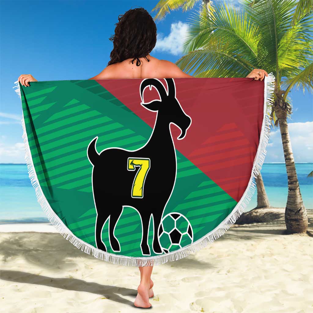 Personalized Portugal 7 Goat Beach Blanket Greatest Of All Time Red Green Vintage