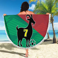 Personalized Portugal 7 Goat Beach Blanket Greatest Of All Time Red Green Vintage