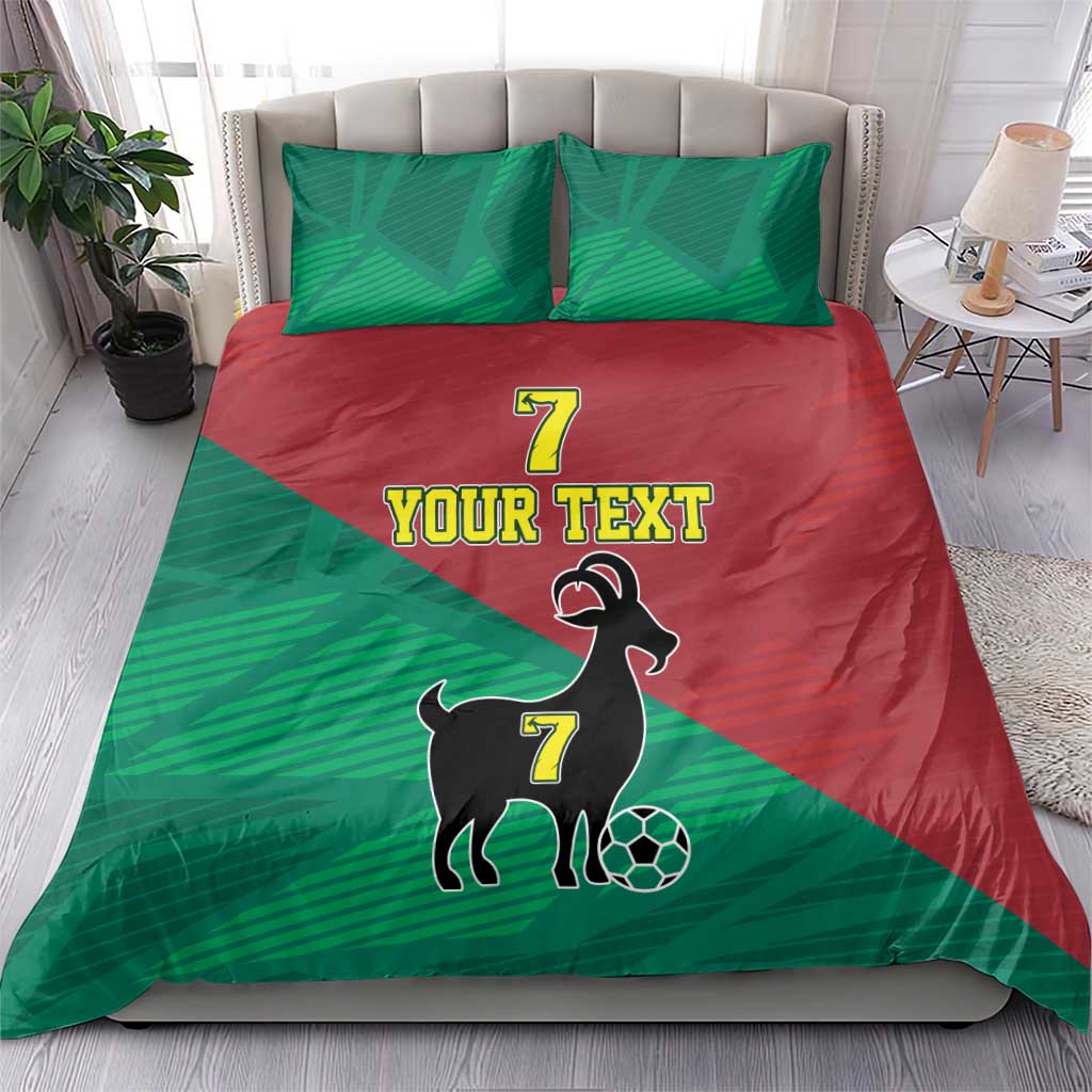 Personalized Portugal 7 Goat Bedding Set Greatest Of All Time Red Green Vintage