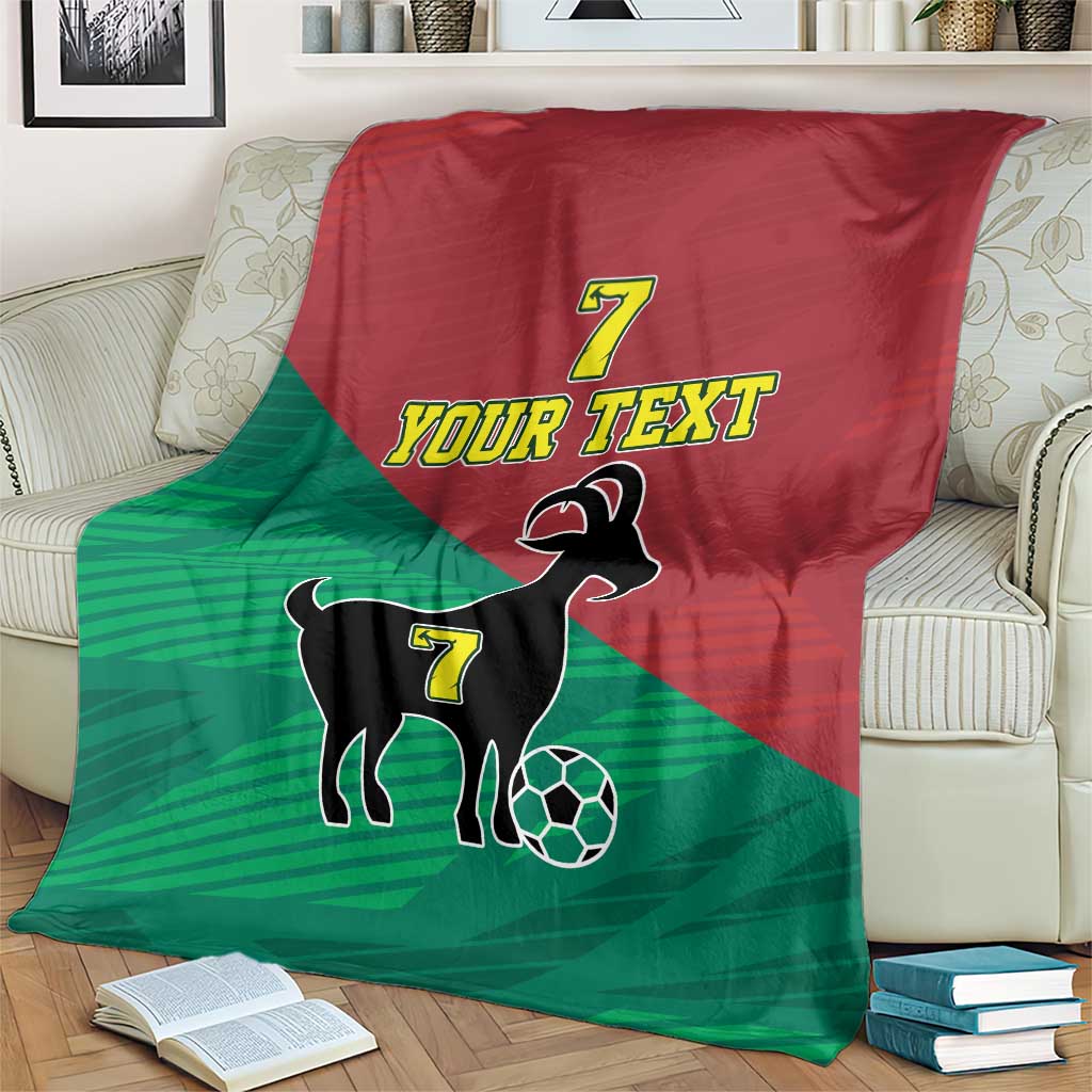 Personalized Portugal 7 Goat Blanket Greatest Of All Time Red Green Vintage