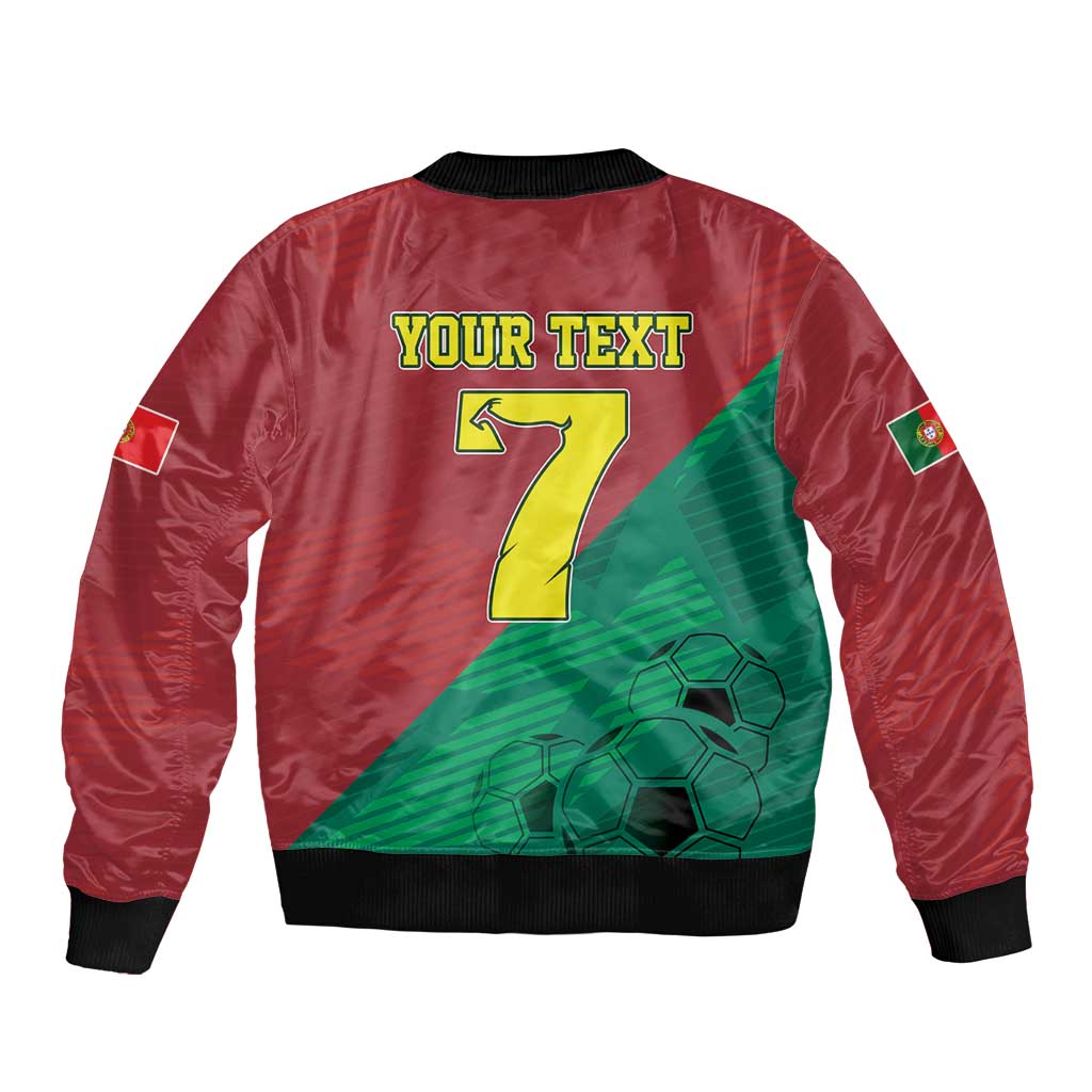 Personalized Portugal 7 Goat Bomber Jacket Greatest Of All Time Red Green Vintage