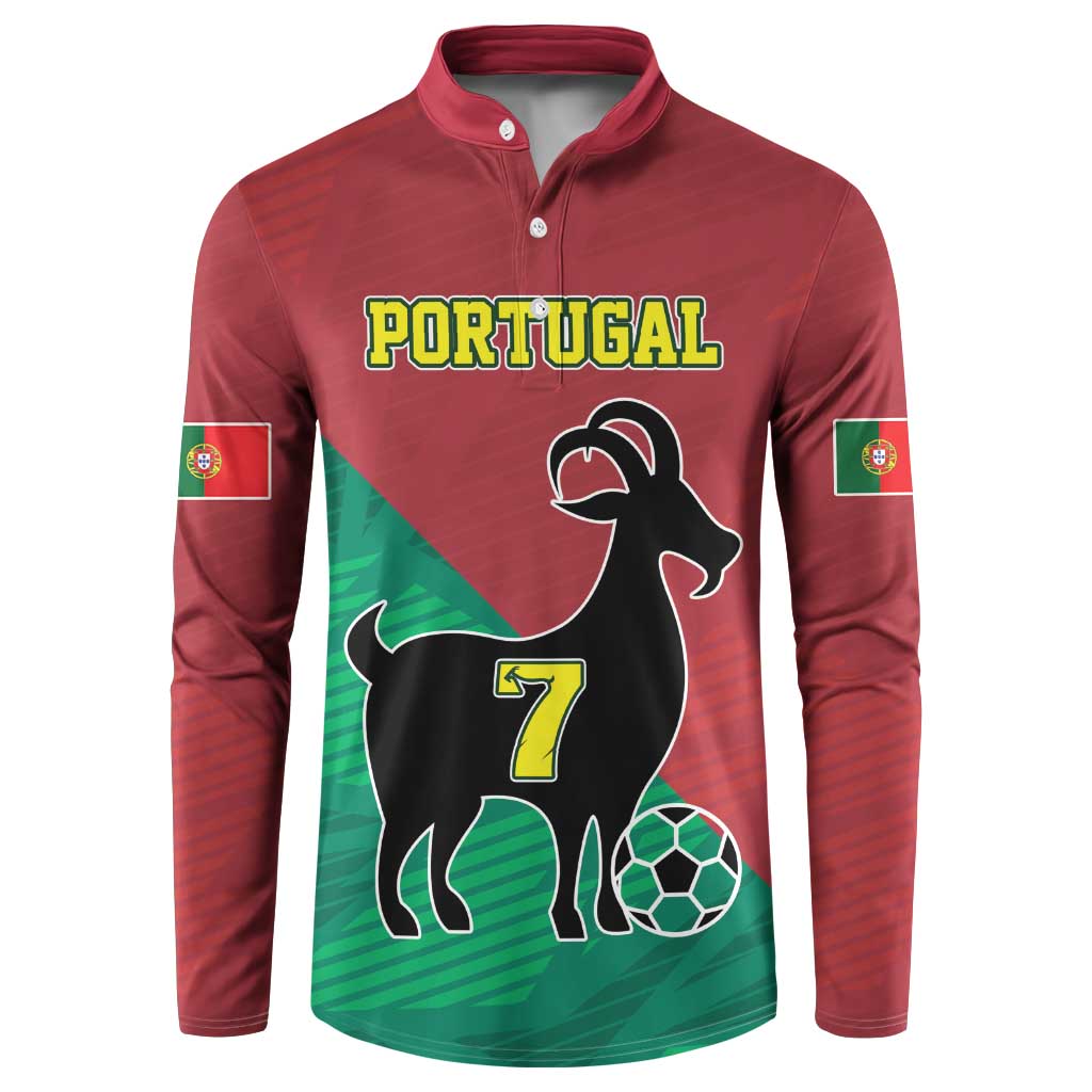 Personalized Portugal 7 Goat Button Sweatshirt Greatest Of All Time Red Green Vintage