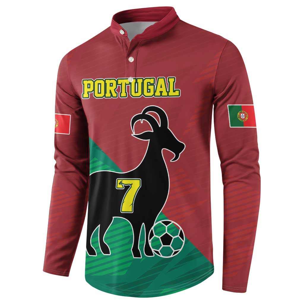 Personalized Portugal 7 Goat Button Sweatshirt Greatest Of All Time Red Green Vintage