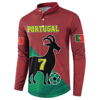 Personalized Portugal 7 Goat Button Sweatshirt Greatest Of All Time Red Green Vintage