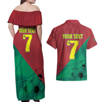 Personalized Portugal 7 Goat Couples Matching Off Shoulder Maxi Dress and Hawaiian Shirt Greatest Of All Time Red Green Vintage