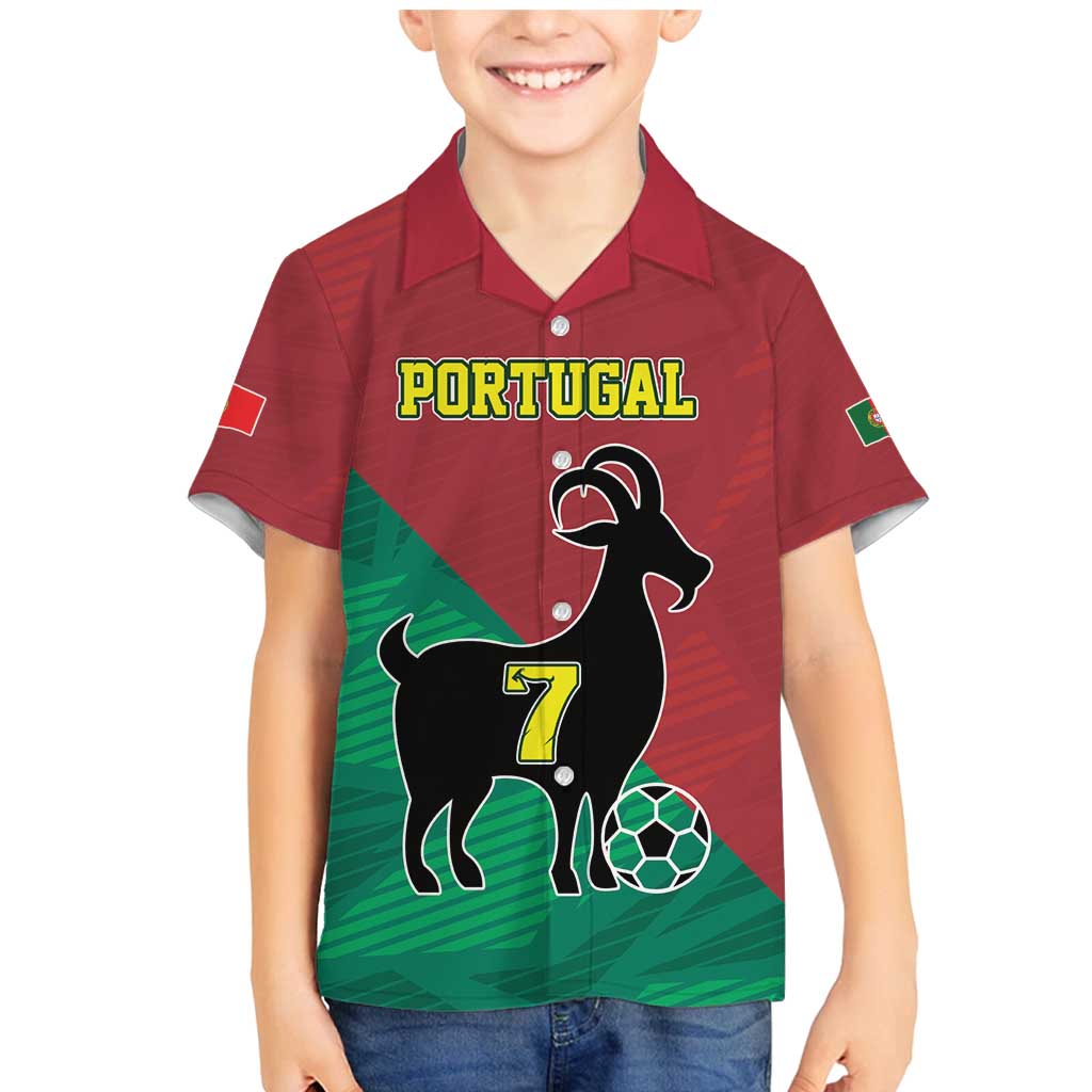 Personalized Portugal 7 Goat Family Matching Mermaid Dress and Hawaiian Shirt Greatest Of All Time Red Green Vintage