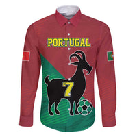 Personalized Portugal 7 Goat Family Matching Off Shoulder Maxi Dress and Hawaiian Shirt Greatest Of All Time Red Green Vintage