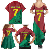 Personalized Portugal 7 Goat Family Matching Summer Maxi Dress and Hawaiian Shirt Greatest Of All Time Red Green Vintage
