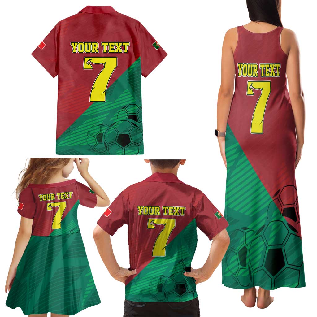 Personalized Portugal 7 Goat Family Matching Tank Maxi Dress and Hawaiian Shirt Greatest Of All Time Red Green Vintage