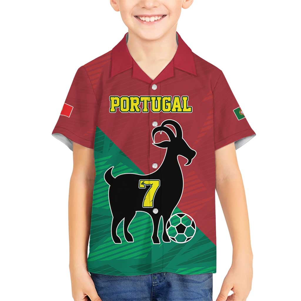 Personalized Portugal 7 Goat Family Matching Tank Maxi Dress and Hawaiian Shirt Greatest Of All Time Red Green Vintage