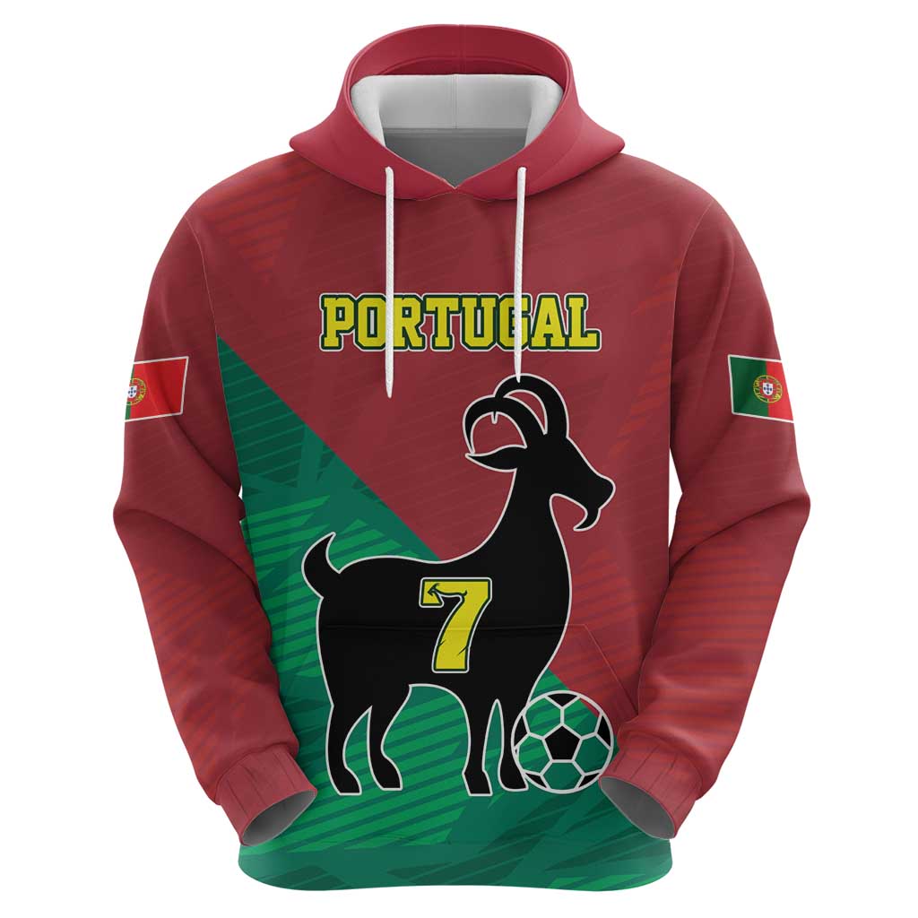Personalized Portugal 7 Goat Hoodie Greatest Of All Time Red Green Vintage