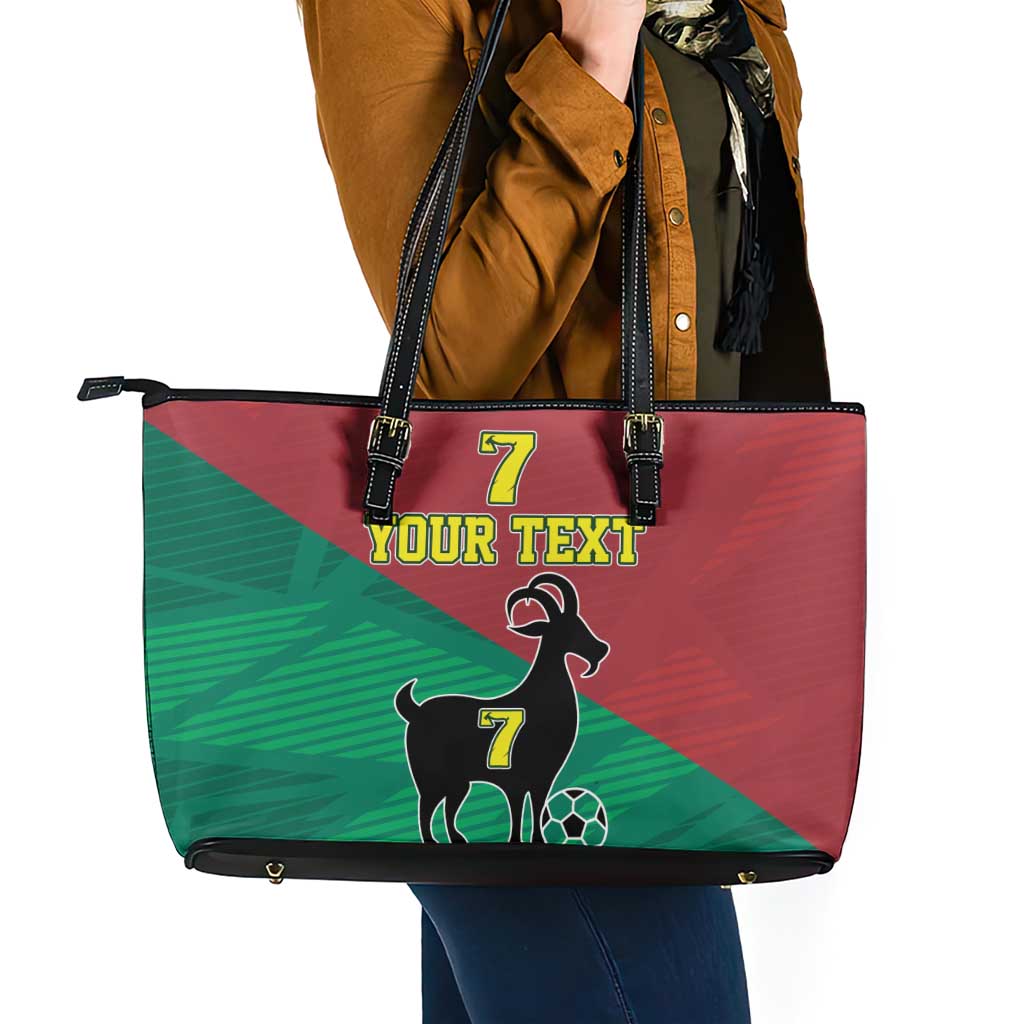 Personalized Portugal 7 Goat Leather Tote Bag Greatest Of All Time Red Green Vintage