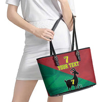 Personalized Portugal 7 Goat Leather Tote Bag Greatest Of All Time Red Green Vintage