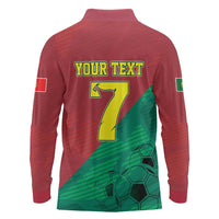 Personalized Portugal 7 Goat Long Sleeve Polo Shirt Greatest Of All Time Red Green Vintage