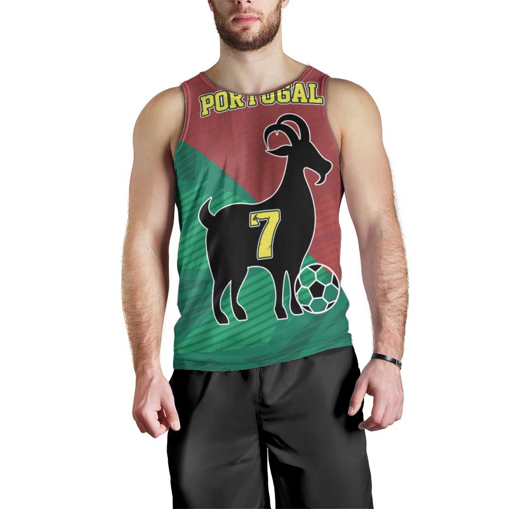 Personalized Portugal 7 Goat Men Tank Top Greatest Of All Time Red Green Vintage