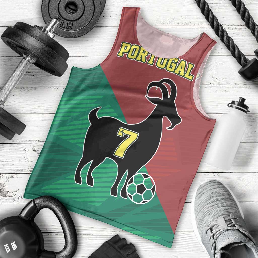 Personalized Portugal 7 Goat Men Tank Top Greatest Of All Time Red Green Vintage