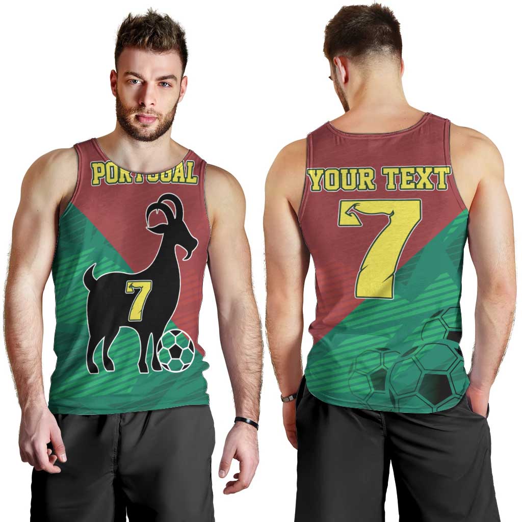 Personalized Portugal 7 Goat Men Tank Top Greatest Of All Time Red Green Vintage