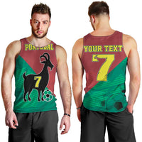 Personalized Portugal 7 Goat Men Tank Top Greatest Of All Time Red Green Vintage