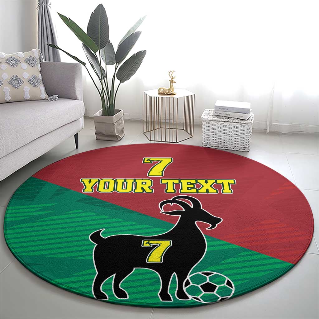 Personalized Portugal 7 Goat Round Carpet Greatest Of All Time Red Green Vintage