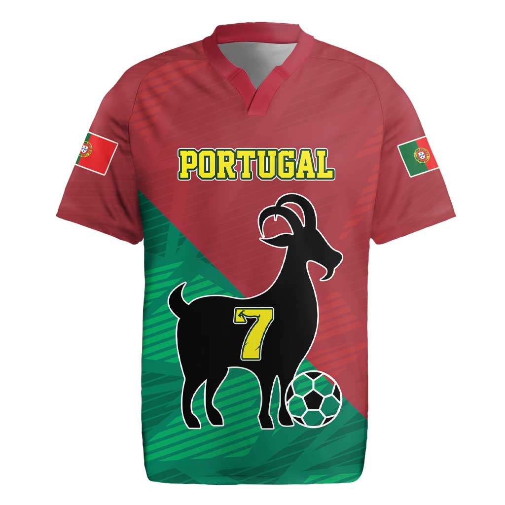 Personalized Portugal 7 Goat Rugby Jersey Greatest Of All Time Red Green Vintage