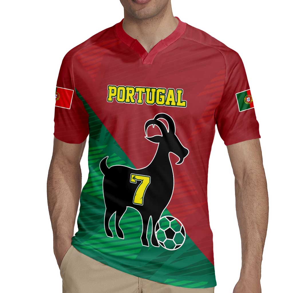 Personalized Portugal 7 Goat Rugby Jersey Greatest Of All Time Red Green Vintage