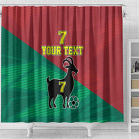 Personalized Portugal 7 Goat Shower Curtain Greatest Of All Time Red Green Vintage