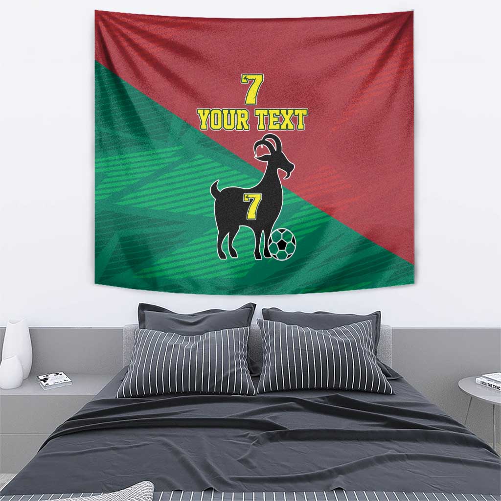 Personalized Portugal 7 Goat Tapestry Greatest Of All Time Red Green Vintage