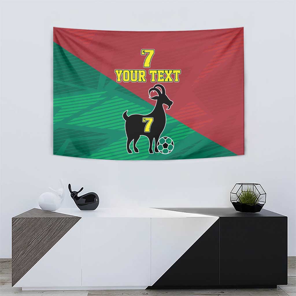 Personalized Portugal 7 Goat Tapestry Greatest Of All Time Red Green Vintage