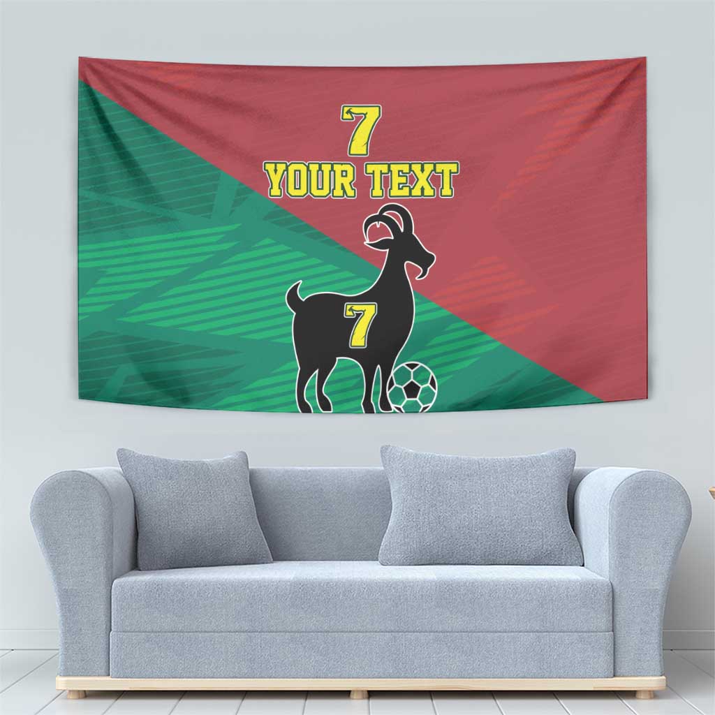 Personalized Portugal 7 Goat Tapestry Greatest Of All Time Red Green Vintage