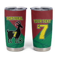 Personalized Portugal 7 Goat Tumbler Cup Greatest Of All Time Red Green Vintage