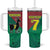 Personalized Portugal 7 Goat Tumbler With Handle Greatest Of All Time Red Green Vintage