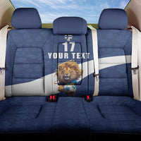 Custom Finland Football Lion Mascot Back Car Seat Cover Huuhkajat with Finnish Folk Paterns