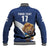 Custom Finland Football Lion Mascot Baseball Jacket Huuhkajat with Finnish Folk Paterns