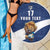 Custom Finland Football Lion Mascot Beach Blanket Huuhkajat with Finnish Folk Paterns