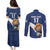 Custom Finland Football Lion Mascot Couples Matching Puletasi and Long Sleeve Button Shirt Huuhkajat with Finnish Folk Paterns